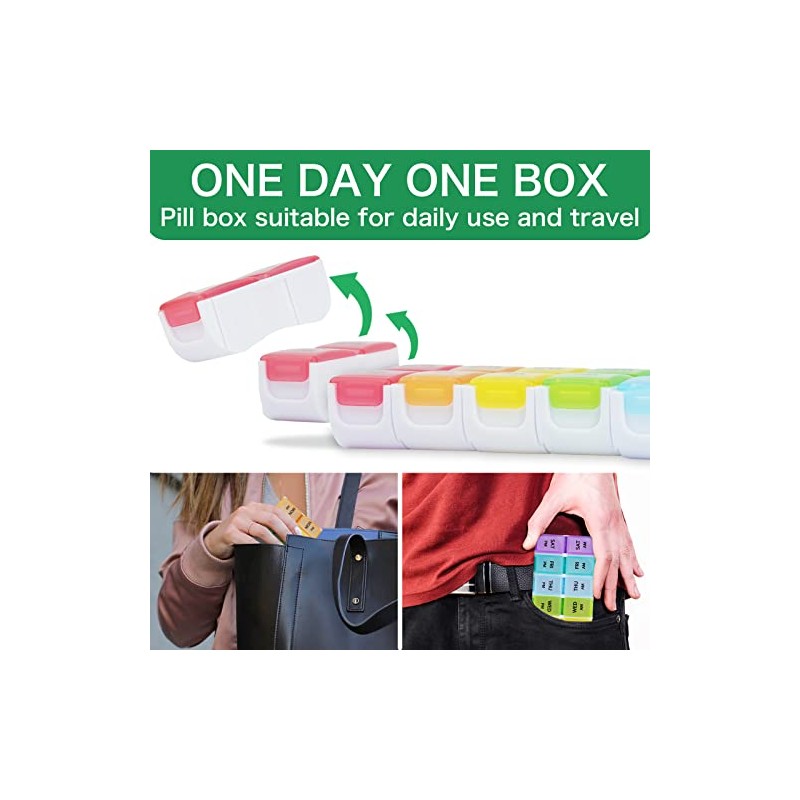 DailyRest Pill Organizer 2 Times a Day, Pill Box 7