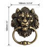 QWORK® Lion Head Knocker with Screws, Classical Antique Bronze Lion
