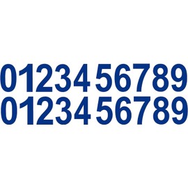 Five Star Graphics Blue Vinyl Numbers Stickers 0-9 (20 Total Numbers) Choose from 1/2" to 12" Sizes! Waterproof Modern Rectangular Number Stickers for Window, Car, Glass, Metal, Wall
