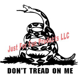 Just For Fun Black - 6 x 5.4 Don't Tread On Me Snake Gun Control Vinyl Die Cut Decal Bumper Sticker, Windows, Cars, Trucks, laptops, etc