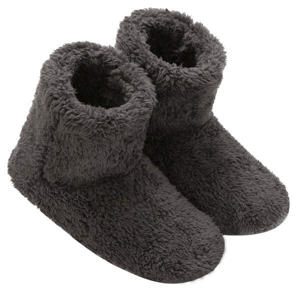 mianshe Nordic Room Shoes, Fluffy, Room Boots, Warm, Boa Slippers, Unisex (Ka-Bon Black, XL Size, Up to 11.2 inches (28.5 cm)