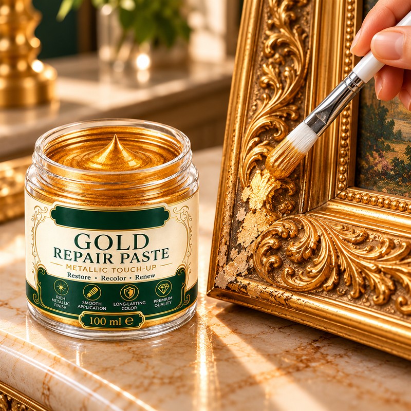 Gold Repair Paste for Decorative Surface Touch-Ups – Rich Metallic