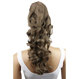 PRETTYSHOP 20" Hair Piece Pony Tail Clip On Extension Voluminous Curly Heat-Resisting Ombre gray mix # 1TGRAY H141