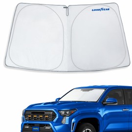 Goodyear Foldable Windshield Sunshade for Toyota Tacoma 2024-2025, Truck car Accessories, Sunshade Cover, Sun Shade Car Windshield, Window Sun Blocker - GY008363