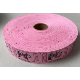 Roll Tickets Beer Tickets Single Stub Roll of 2000 For Raffle Fun Fair Carnival Festival - Pink Beer Tickets