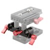 CAMVATE 15mm Rod Clamp with 4-Holes (Red Knob)