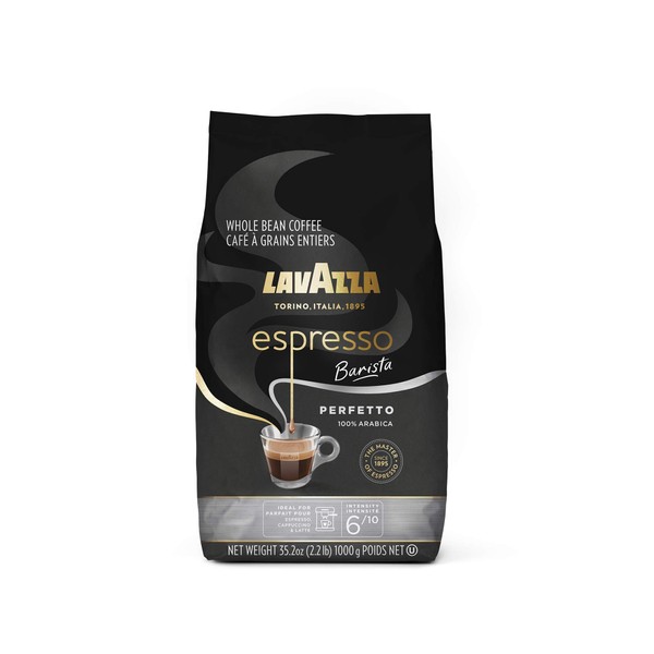 Lavazza Espresso Barista Perfetto Whole Bean Coffee 100% Arabica, Medium Espresso Roast, 2.2-Pound Bag (Packaging may vary)