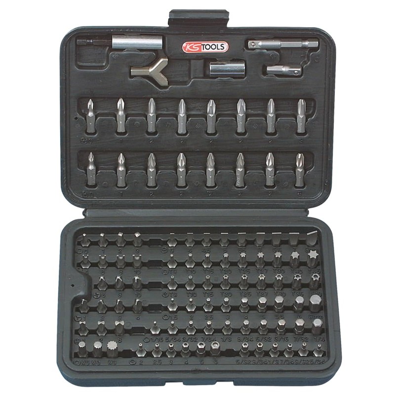KS Tools 911.2026 CLASSIC Security Bit Set, 100 Pieces, 1/4-Inch