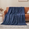 Aisbo Fleece Blanket Navy Blue Throw - Versatile Soft Warm