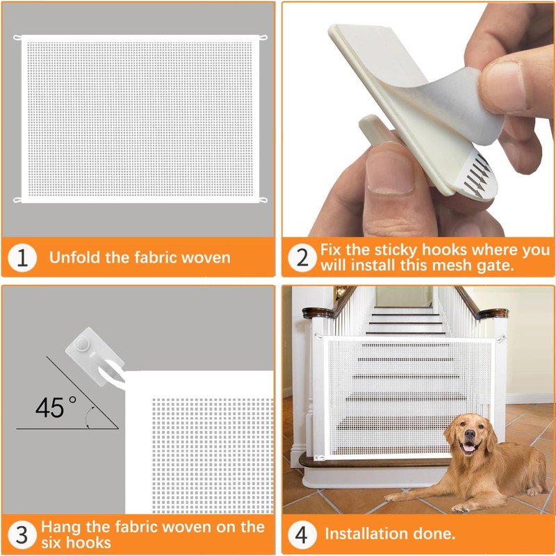Cupount Baby Gate for Stairs - Dog Gate Indoor Mesh