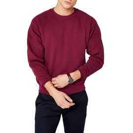 Fruit of the Loom Men’s Classic Raglan Sweatshirt, Red (Burgundy)