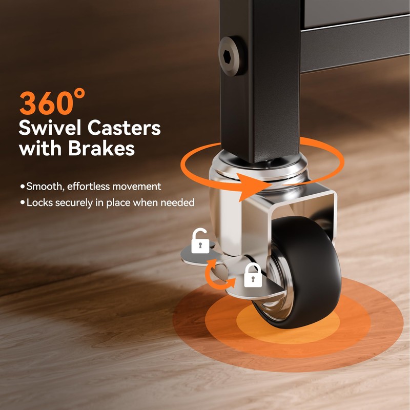 niffgaff Printer Stand with Lockable Wheels, 2-Tier Rolling Printer Cart