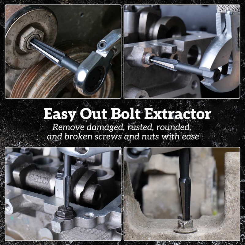 Thinkpro Bolt Extractor Kit,10PC Screw Extractor and Left Hand Drill