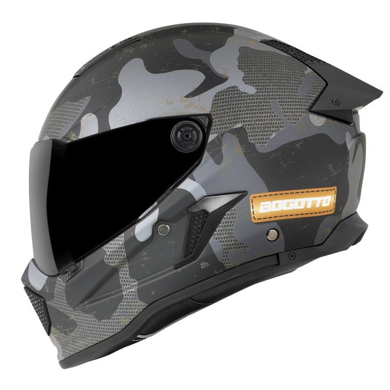 Bogotto Rapto Camo Helmet, Matte Black / Grey, S