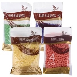 Cera Española Perlas Rosas Lavanda Áloe Depilación Sin Tiras 1 Pieza - cera sin dolor, granos de cera dura unisex para la depilación de todo el cuerpo (4 PIEZAS/Colores Surtidos)