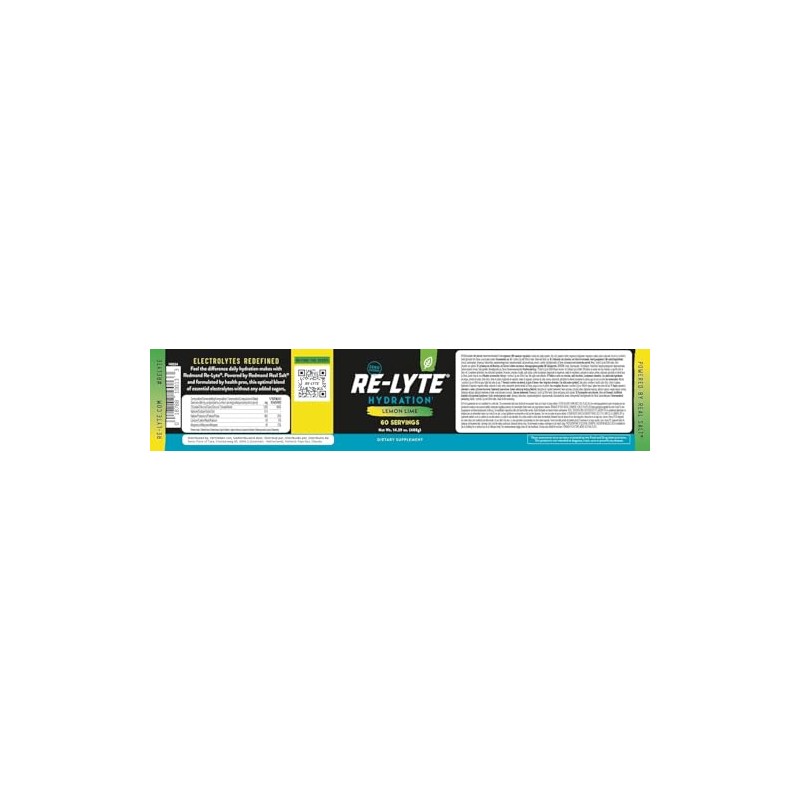Redmond Lyte Electrolitos Naturales Real Salt Hidratación Clean Calorías Azúcares