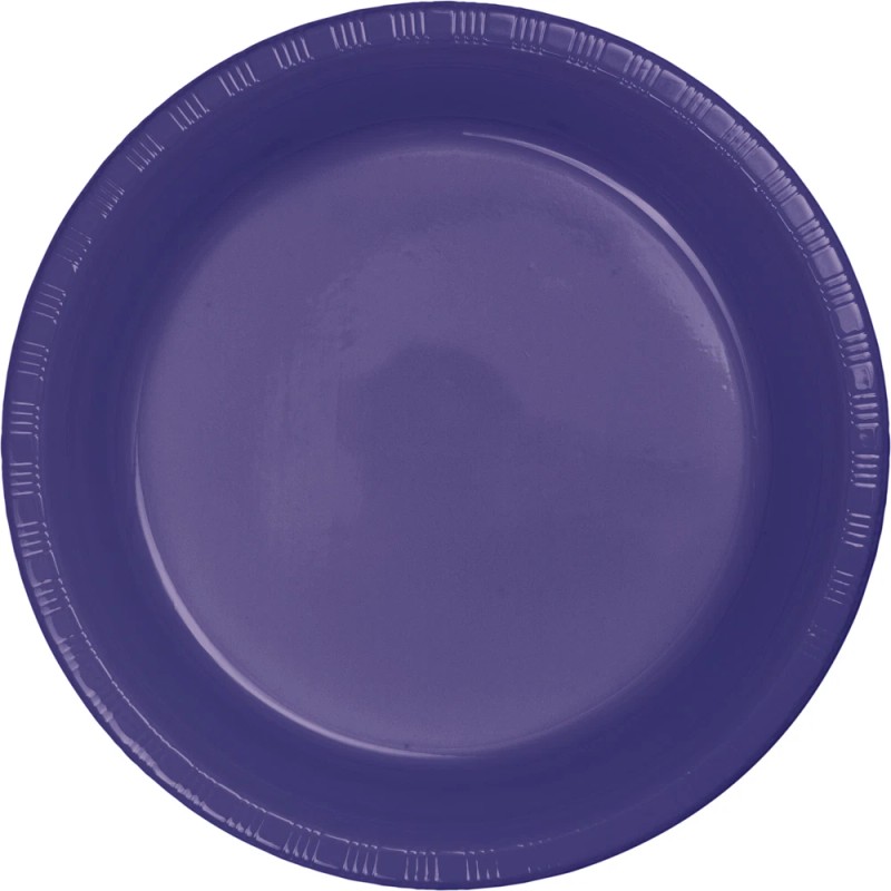 Small 7" Plastic Disposable Plates -Vibrant Solid Colors Appetizer Dessert