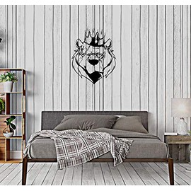 Wall Decal Beast King Beast Animal Strong Grizzly Predator Vinyl Sticker Unique Gift Large Decor (ed673) Black