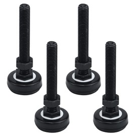 Antrader M12x80mm Adjustable Threaded Pole Leveling Foot Carbon Steel Shockproof Furniture Glide-1 3/5" Base Diameter, 600 LB Capacity for Workbench, Machine, Cabinet & Heavy Duty Applications 4Pcs