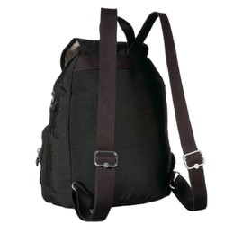 Kipling Women's Queenie, Adjustable Backpack Straps, Monkey Keychain, Key Clasp, Top Carry Handle, 10" L x 13.25" H x 6.25" D (Black Tonal)