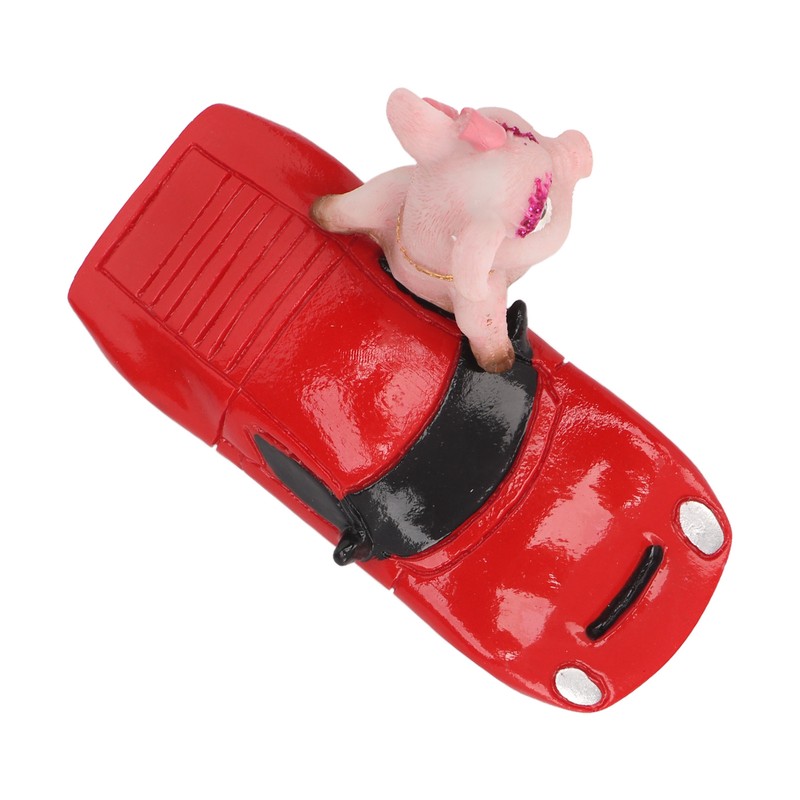 Pig Statue UV Resistant Coating Handcraft Resin Pig Figurine Red