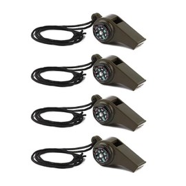 4 Pcs Silbato de Emergencia, Silbato de Supervivencia, Silbato Deportivo, Silbatos de Metal, Silbatos de Seguridad Multifunción, de Fútbol/Baloncesto/el Entrenador de Fútbol, Deportes