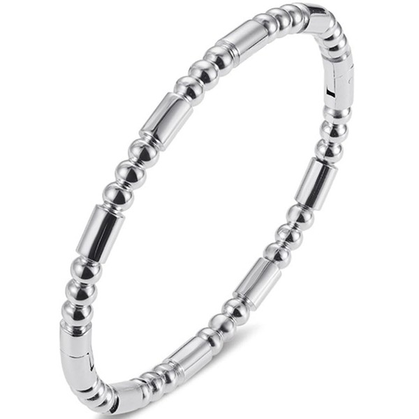 Jude Jewelers Stainless Steel Classic Plain Beaded Pattern Open Clasp