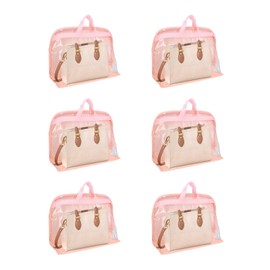Dust Bags for Handbags - Dust Bags with Zipper and Handles Bag Storage for Handbags Purse, Handbag Storage (Shell Pink-M)