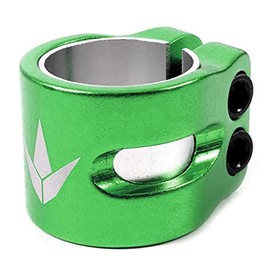 Blunt Stunt Scooter Cut Out Double Clamp 31.9/34.9 Park Trick Pedal Scooter Replacement Handlebar Clamp + Fantic26 Sticker (Green - Anodised Green)