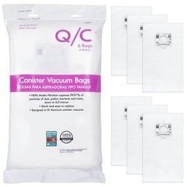 6 Pack Q/C Canister Vacuum Bags Fit for Kenmore 53292 Type Q/C HEPA Replacement 3.2L Dust Bags for Models 600 400 200 700 800 Series 81615 81214 81414 81714 21814 BC3005 BC3006 BC2005 BC7005