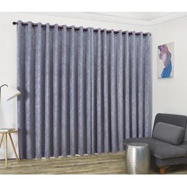 Linen Zone Gray Extra Wide Curtains for Wall Partition. Sliding Hanging Room Dividers Come as Set of 2 Dividers for Bedroom or Can Be Used as Privacy Screen. (Evelyn 108 x 100 Light Grey)