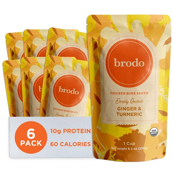 Brodo Deeply Rooted Organic Chicken Broth with Turmeric & Ginger,