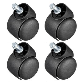 YOKIVE 4 Pcs Nylon Caster, Swivel Twin Wheel Stem Casters, Great for Cabinets Shelves Chairs Daily Use, (Black, 11x22mm)