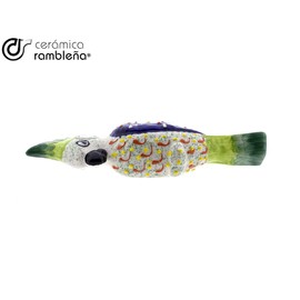 CERÁMICA RAMBLEÑA Blue Parrot The Parrot The Parrot White Parrot Wall Sculpture Wall Parrot Model 01 Decoration 100% Handmade 7.5 x 5.5 x 26 cm
