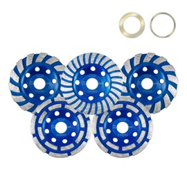 SALI 5pcs Diamond Concrete Grinding Wheel 4 1/2 inch for Polishing and Cleaning Stone Surface, Cement, Marble, Rock, Granite, and Thinset Removing, Angle Grinder Wheels Cup 115 * 22.2MM
