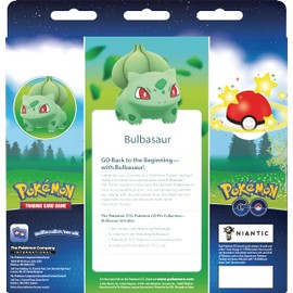 Pokémon TCG: Pokémon GO Pin Collection – Bulbasaur (1 Foil Promo Card, 1 Collector’s Pin & 3 Booster Packs)
