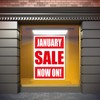 January Sale Sign, Window, wall Shops promotional advertising, A1 841x594mm,