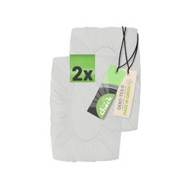 Emily´s Check Pack of 2 Fitted Covers for Neck Pillow Health Pillow 1596.2323, 30-35 x 45-50 cm, Silver