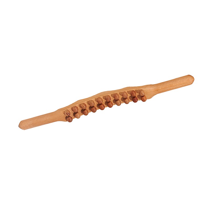 Wooden Gua Sha Stick Double Row 20 Beads Trigger Point