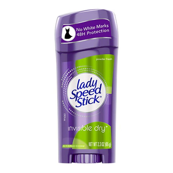 Lady Speed Stick Antiperspirant & Deodorant Invisible Dry Powder Fresh 2.3 Oz (Pack of 2)