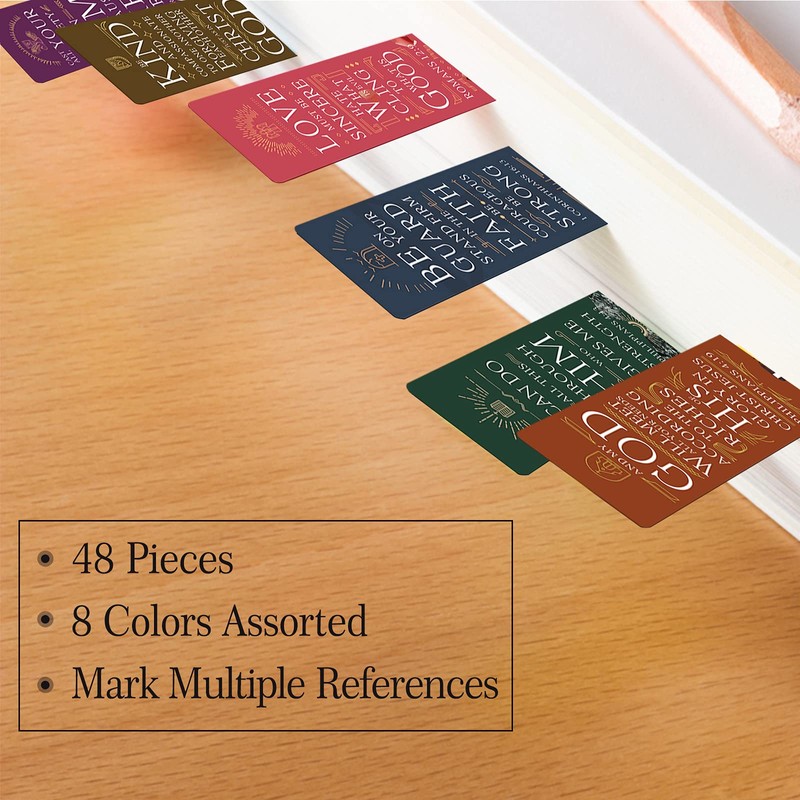 ANZON MORIES 48 Pieces Christian Scripture Bookmarks with Bible Verse