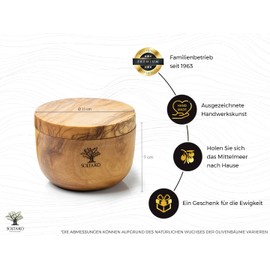 SOLTAKO Olive Wood Salt & Spice Tin Salt & Pepper with Magnetic Closure