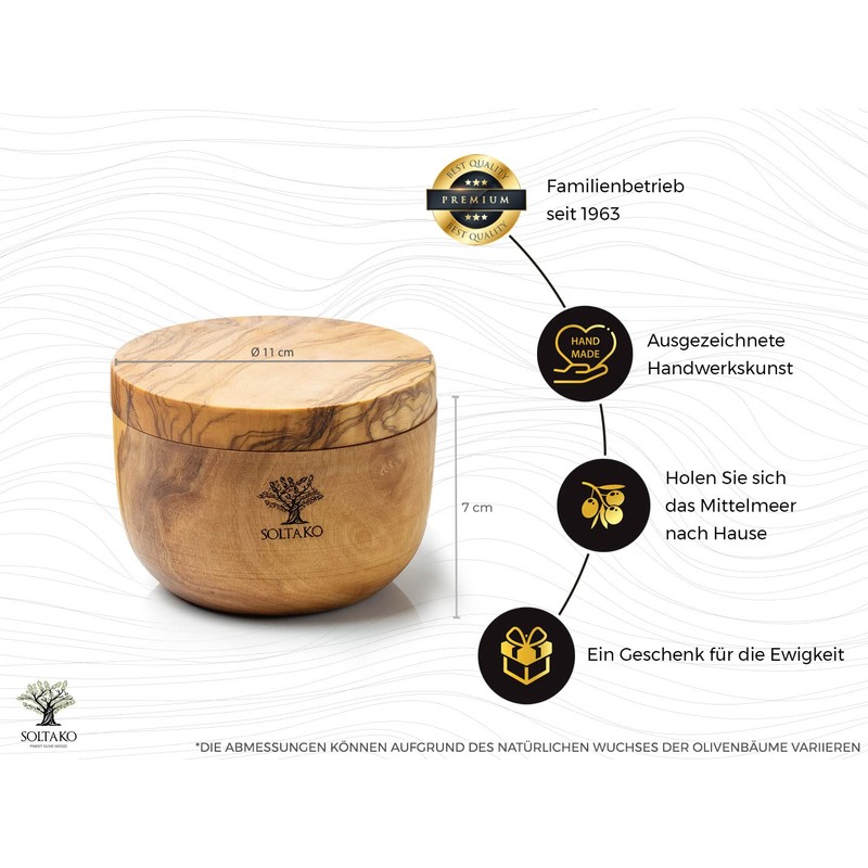 SOLTAKO Olive Wood Salt & Spice Tin Salt & Pepper