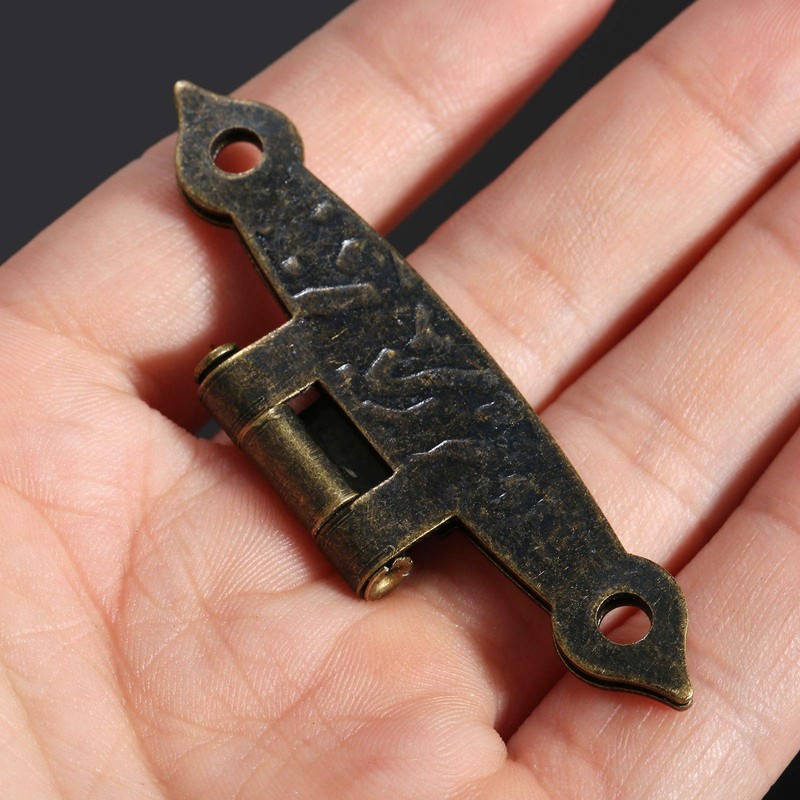 Dophee 8Pcs Hinges Retro Butt Hinges Antique Hinges Bronze with