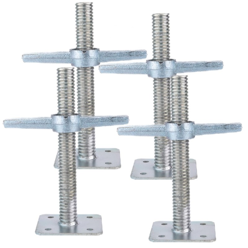 Scaffold 12" Adjustable Leveling Galvanized Screw Jack with Base Plate,