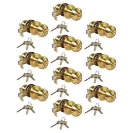RI-KEY SECURITY - 10 x Door Knob Lock Entry Keyed Cylinder 3 Keys Exterior Interior Sc1 SB