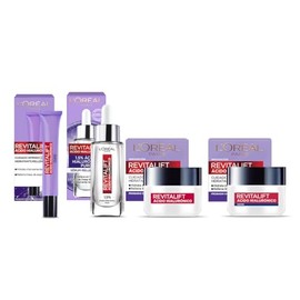 L'Oréal Paris Kit Revitalift Ácido Hialurónico: Sérum Rostro + Crema de Día + Crema de Noche + Crema de Ojos Revitalift Ácido Hialurónico