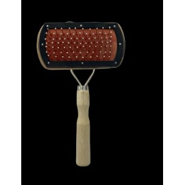 Unbranded Pet Grooming Brush Cat Dog Double Sided (Bristle, Soft pin) Wood Handle from US