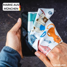 Lens-Aid Microfibre Cleaning Cloth in Stylish Design: for Camera, Lens, Display and Glasses Cleaning Cloth (Microfibre Cloth 20 x 20 cm)