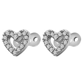 Harilla 2pcs Dermal Tops and Base Stainless Steel Jewelry, Heart 1
